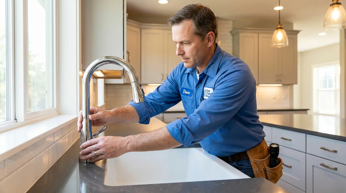 Kitchen faucet installation by Johns Plumbing LLC in French Lick